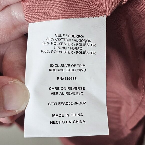 NWT A Collective Story Mauve Pink Baby Doll Mini Dress Puff Sleeves Womens Large - Picture 6 of 7